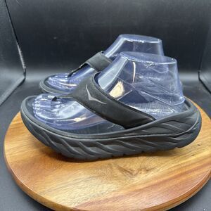 Hoka One Ora Recovery Womens Size 9 Thong Flip Flops Black Sandals